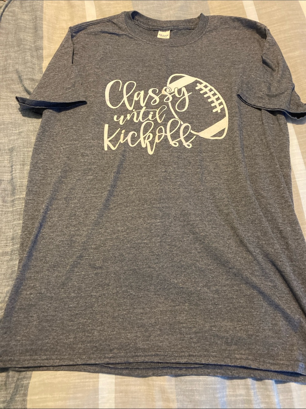 Classy Until Kickoff Gray Graphic Tee
